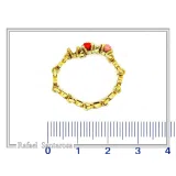 Alabaster Rose Flower Gems Beaded Floral Ring for Girls: 18K Gold Filled Sterling Silver