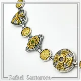 Handmade Byzantine Necklace Sterling Silver Oxidized 18K Gold Filled Topaz Amethyst Peridot Garnet Jewelry