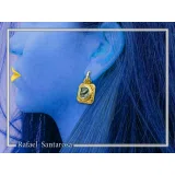 Athena Owl Coin Greek Museum Earrings: 18K Gold Filled Filigree and Oxidised Sterling Silver