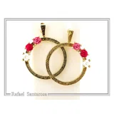 Alabaster Rose Flowers Gems Hoops Floral Earrings for Girls: Sterling Silver 18K Gold Filled