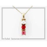 Sterling Silver Rose Flower Pendant Necklace: 18K Gold Filled Floral Jewelry