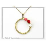 Rose Flowers Alabaster Gems Floral Charm for Girls: Sterling Silver 18K Gold Filled Necklace