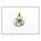 Pegasus winged horse Silver Coin Pendant: Oxidized silver, Greek Mythology Charm