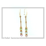 Topaz, Peridot, Amethyst Natural Gemstone Dangle Earrings: Gold Filled Sterling Silver