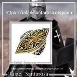 Medieval St John Knights Maltese Cross Ring: Oxidized & 18K Gold-Filled Sterling Silver Ring