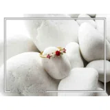 Handmade Alabaster Rose Flowers Bouquet Floral Band Ring: Sterling Silver 18k Gold Filled
