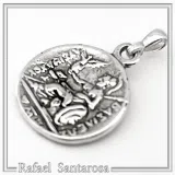 Ancient Greek sterling silver tetradrachm pendant with deified Alexander the Macedon, Lysimachus coin museum replica