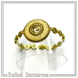 Ancient Greek Prayer to Sun Sculptured on Marble: 18K Gold Filled Silver Spiral Bracelet