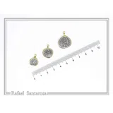 Ancient Greek Calendar Charm Phaistos Disc Pendant: Oxidized Sterling Silver, 18k Gold-Filled,