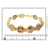Greek Coins Museum Replicas Beaded Bracelet: 18K Gold-Filled and Oxidized Sterling Silver