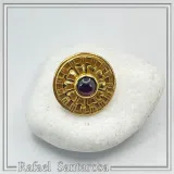 Ancient Greek Garnet Ring Sterling Silver 18K Gold Filled Archeological Museum Inspired
