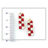 Rose Flowers alabaster gems pave Earrings: Sterling Silver Gold-Filled Floral Studs