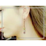 Topaz, Peridot, Amethyst Natural Gemstone Dangle Earrings: Gold Filled Sterling Silver