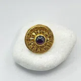Ancient Greek Garnet Ring Sterling Silver 18K Gold Filled Archeological Museum Inspired