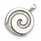 Eternity Symbol Handmade Pendant Oxidized Sterling Silver Spiral Necklace: Greek Museum