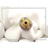 Byzantine Natural Garnet Ring for Her: Oxidized and 18K Gold filled Sterling Silver
