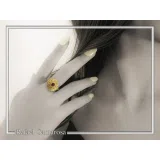 18k Solid Gold Byzantine Natural Gemstone Filigree Statement Ring: Handmade Boho Ring For Her