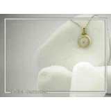 Marble Greek Macedonian Sun Symbol Necklace: Ancient Greek Museum 18K Gold-Filled Silver Pendant