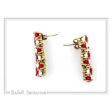 Rose Flowers alabaster gems pave Earrings: Sterling Silver Gold-Filled Floral Studs