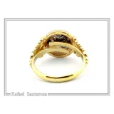 Tetradrachm Athena Owl Replica Greek Coin Ring, Antefix Filigree decoration: Sterling Silver oxidized & Gold-Filled