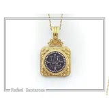ICXC NIKA Christogram Byzantine prayer Necklace: Oxidized Sterling Silver and Gold filled Pendant