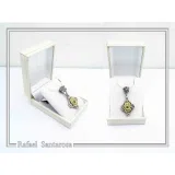 Genuine Peridot Byzantine Style Drop Necklace: Oxidized and 18K Gold Filled Sterling Silver