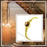 Art Deco Silver Bracelet: Amethyst, Topaz, Garnet, Gold Filled Filigree