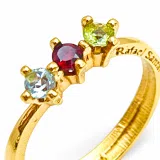 Sterling Silver 18k Gold Filled Ring with Garnet Topaz Peridot Handmade Modern Jewelry Design