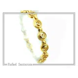 Ancient Greek Handmade Spiral Beaded Bracelet: Sterling Silver 18K Gold Filled Eternity Symbol Jewelry