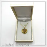 18k Gold Filled Sterling Silver Protection Christogram Cross Pendant: Christian Prayer Constantinato Charm