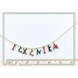 ICXC NIKA Christogram Talisman Beaded Necklace: Multi Color Enamel, 18k Gold Filled Silver