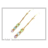 Topaz, Peridot, Amethyst Natural Gemstone Dangle Earrings: Gold Filled Sterling Silver
