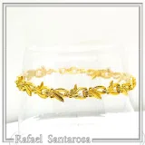 Olive Leaf Floral Beaded Bracelet: Sterling Silver 18K Gold Filled Greek Museum Jewelry