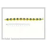 Genuine Lapis Lazuli Filigree Byzantine Beaded Bracelet: Gold-Filled Sterling Silver Handmade Jewelry