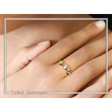 Byzantine Filigree Handmade Beaded Gemstones Ring 18K Gold: Genuine Amethyst, Topaz, Peridot, Garnet