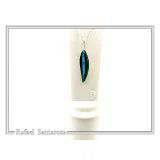 Olive Leaf minimal Pendant: Sterling Silver Enamel Floral Necklace