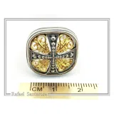 Byzantine Cross Statement Ring: Sterling Silver, 18K Gold Filled, Greek Orthodox Religious Ring