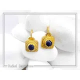Genuine Lapis Lazuli Ancient Greek Style Earrings: 18K Gold-Filled Sterling Silver, Museum Jewelry