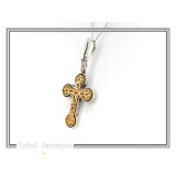 Byzantine Cross of simplicity, Holy Mount Inspired: 18k Gold Filled & Oxidized Sterling Silver