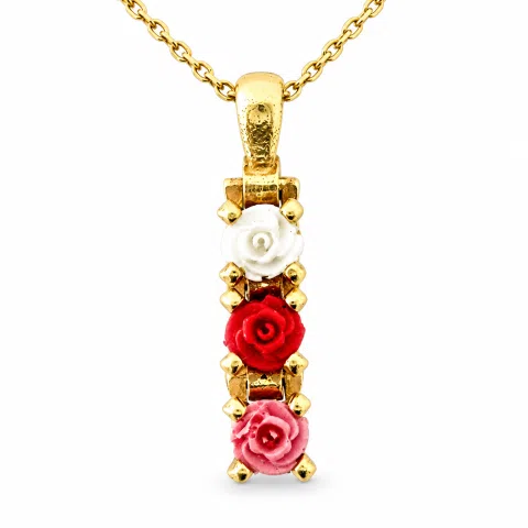 Sterling Silver Rose Flower Pendant Necklace: 18K Gold Filled Floral Jewelry