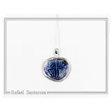 ICXC NIKA Constantinato Christogram Christian Cross Talisman Pendant: Blue Transparent Enamel Silver Necklace