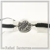 Owl Coin Tetradrachm macrame Oxidized Sterling Silver Bracelet: Greek Museum Jewelry