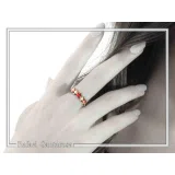 Handmade Alabaster Rose Flowers Bouquet Floral Band Ring: Sterling Silver 18k Gold Filled