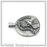 Athena Goddess Victorious Coin Pendant: Greek Museum Replica Oxidized Sterling Silver