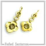 Byzantine Cross Filigree Dangle Earrings: Natural Pearl 18k Gold-Filled sterling silver