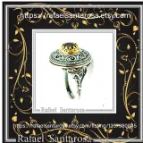 Genuine Red Garnet Byzantine Hand Sculptured Ring: Sterling Silver Oxidized and 18K Gold Filled