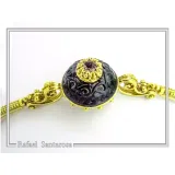 Art Deco Silver Bracelet: Amethyst, Topaz, Garnet, Gold Filled Filigree