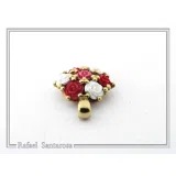 Handmade Alabaster Rose Flowers Necklace: Sterling Silver 18K Gold Filled Floral Pendant