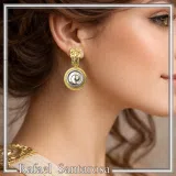 Antefix Greek Spiral Earrings, Sterling Silver, 18k Gold Filled, Hellenic eternity symbol Drop Earrings