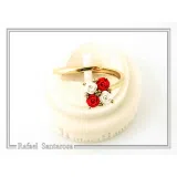 Alabaster Gems Rose Flower shaped Adjustable Ring: Sterling Silver 18K Gold-Filled, Floral Jewelry